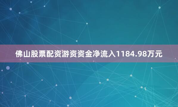 佛山股票配资游资资金净流入1184.98万元